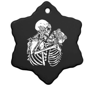 Skeleton Lovers Ceramic Star Ornament