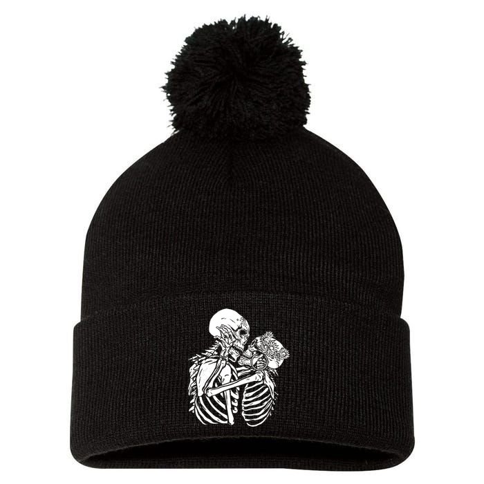 Skeleton Lovers Pom Pom 12in Knit Beanie