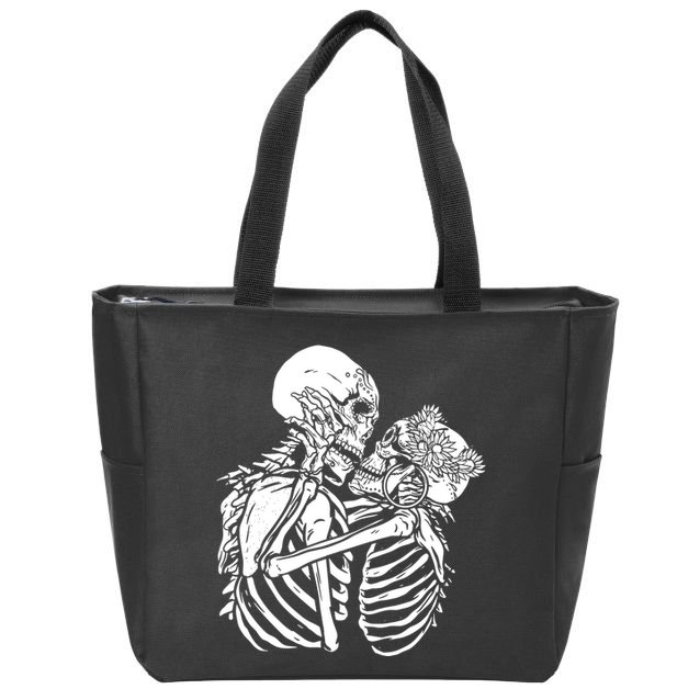 Skeleton Lovers Zip Tote Bag