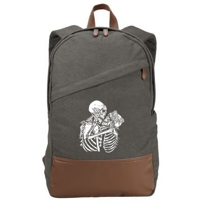 Skeleton Lovers Cotton Canvas Backpack
