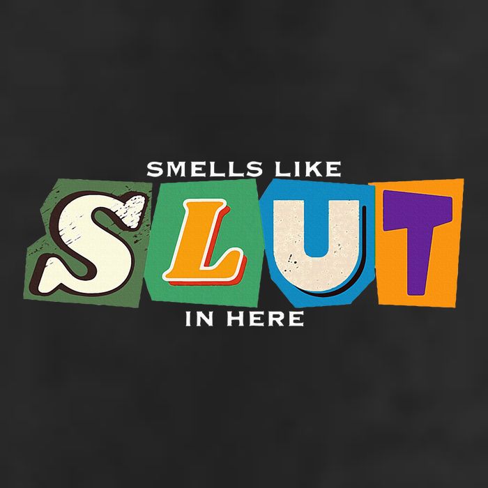 Smells Like Slut In Here Is I Love Sluts Gifts 7 Panel Mesh Trucker Snapback Hat