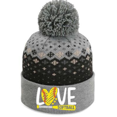 Softball Love Softball  The Baniff Cuffed Pom Beanie