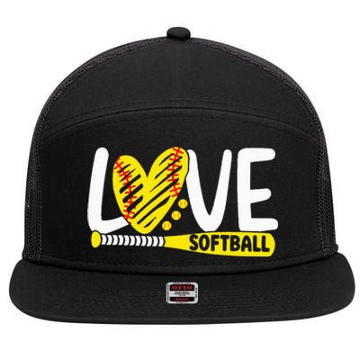 Softball Love Softball  7 Panel Mesh Trucker Snapback Hat