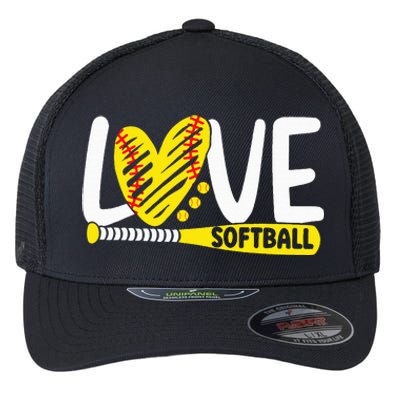 Softball Love Softball  Flexfit Unipanel Trucker Cap