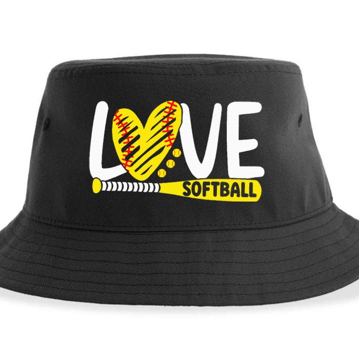 Softball Love Softball  Sustainable Bucket Hat