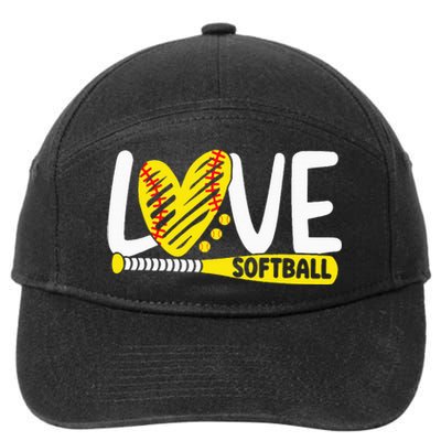 Softball Love Softball  7-Panel Snapback Hat