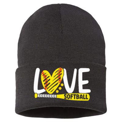 Softball Love Softball  Sustainable Knit Beanie