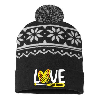 Softball Love Softball  USA-Made Snowflake Beanie