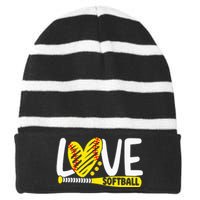 Softball Love Softball  Striped Beanie with Solid Band