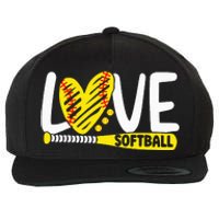 Softball Love Softball  Wool Snapback Cap