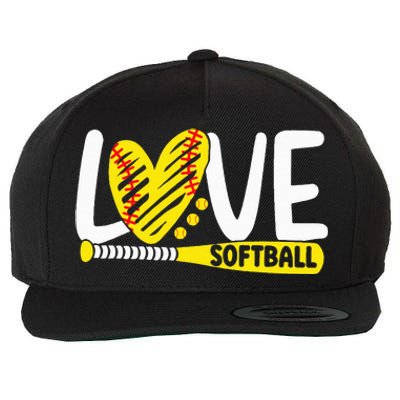 Softball Love Softball  Wool Snapback Cap