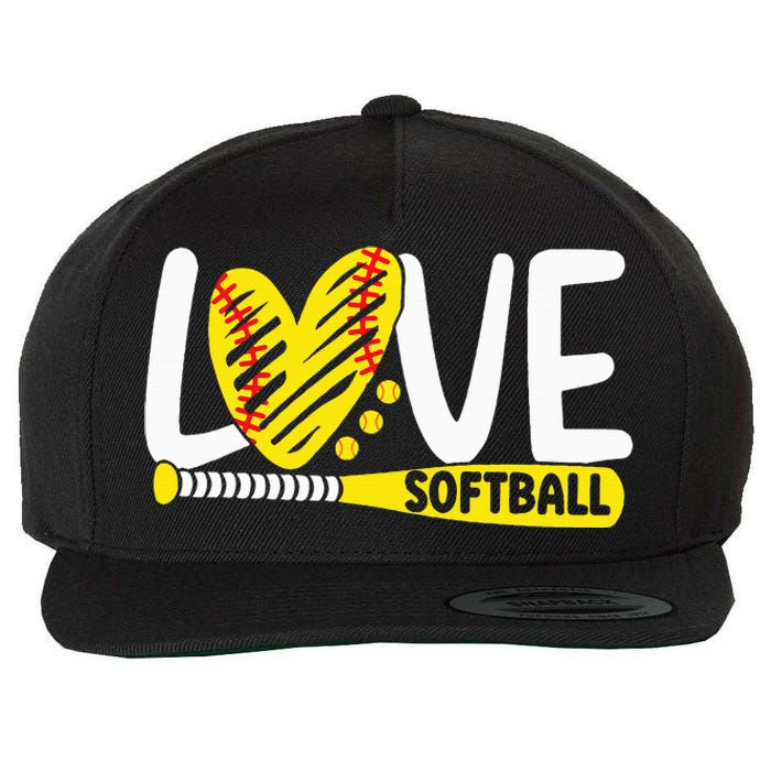 Softball Love Softball  Wool Snapback Cap