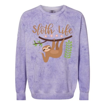 Sloth Life Colorblast Crewneck Sweatshirt