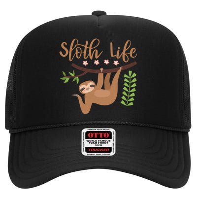 Sloth Life High Crown Mesh Back Trucker Hat