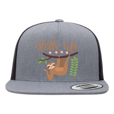 Sloth Life Flat Bill Trucker Hat