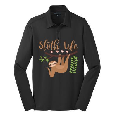 Sloth Life Silk Touch Performance Long Sleeve Polo