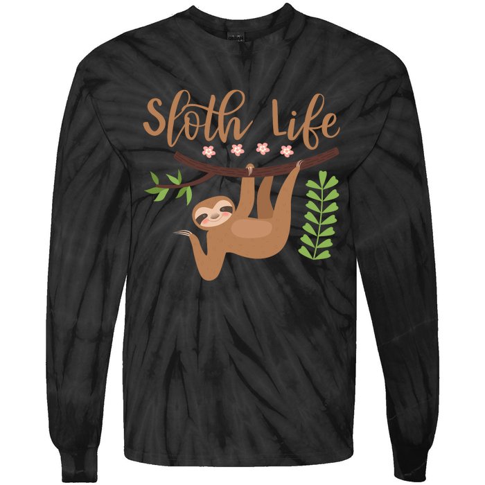 Sloth Life Tie-Dye Long Sleeve Shirt