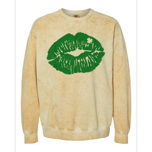 Shamrock Lip St Patricks Day Colorblast Crewneck Sweatshirt