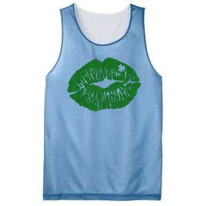 Shamrock Lip St Patricks Day Mesh Reversible Basketball Jersey Tank