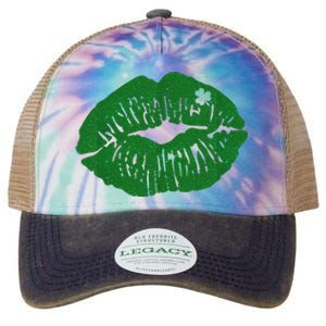 Shamrock Lip St Patricks Day Legacy Tie Dye Trucker Hat