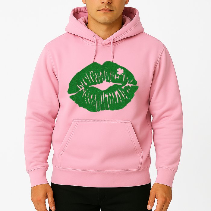 Shamrock Lip St Patricks Day Hoodie