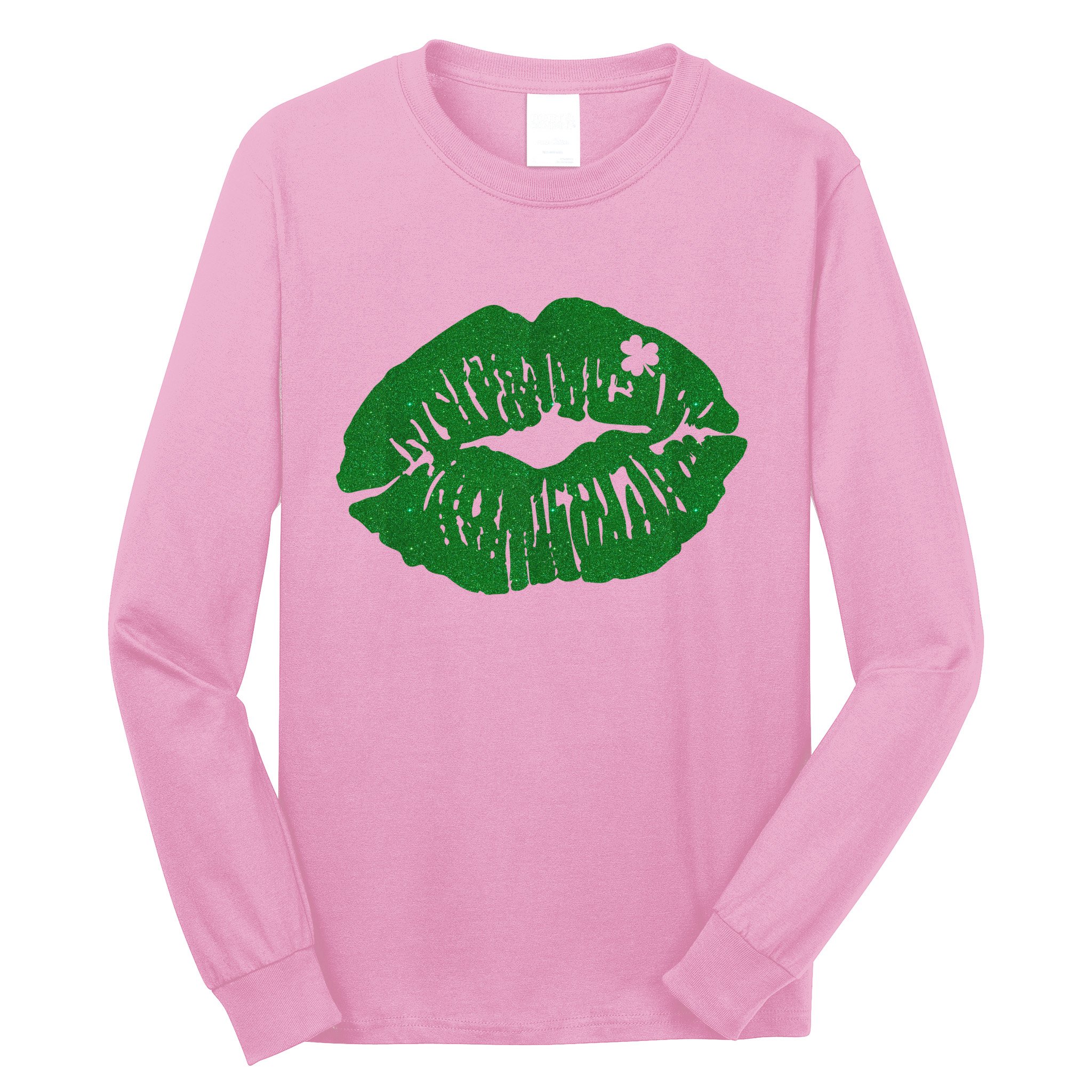 Shamrock Lip St Patricks Day Long Sleeve Shirt