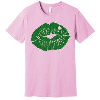 Shamrock Lip St Patricks Day Premium T-Shirt