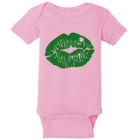 Shamrock Lip St Patricks Day Baby Bodysuit