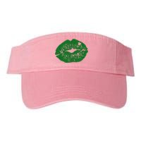 Shamrock Lip St Patricks Day Valucap Bio-Washed Visor