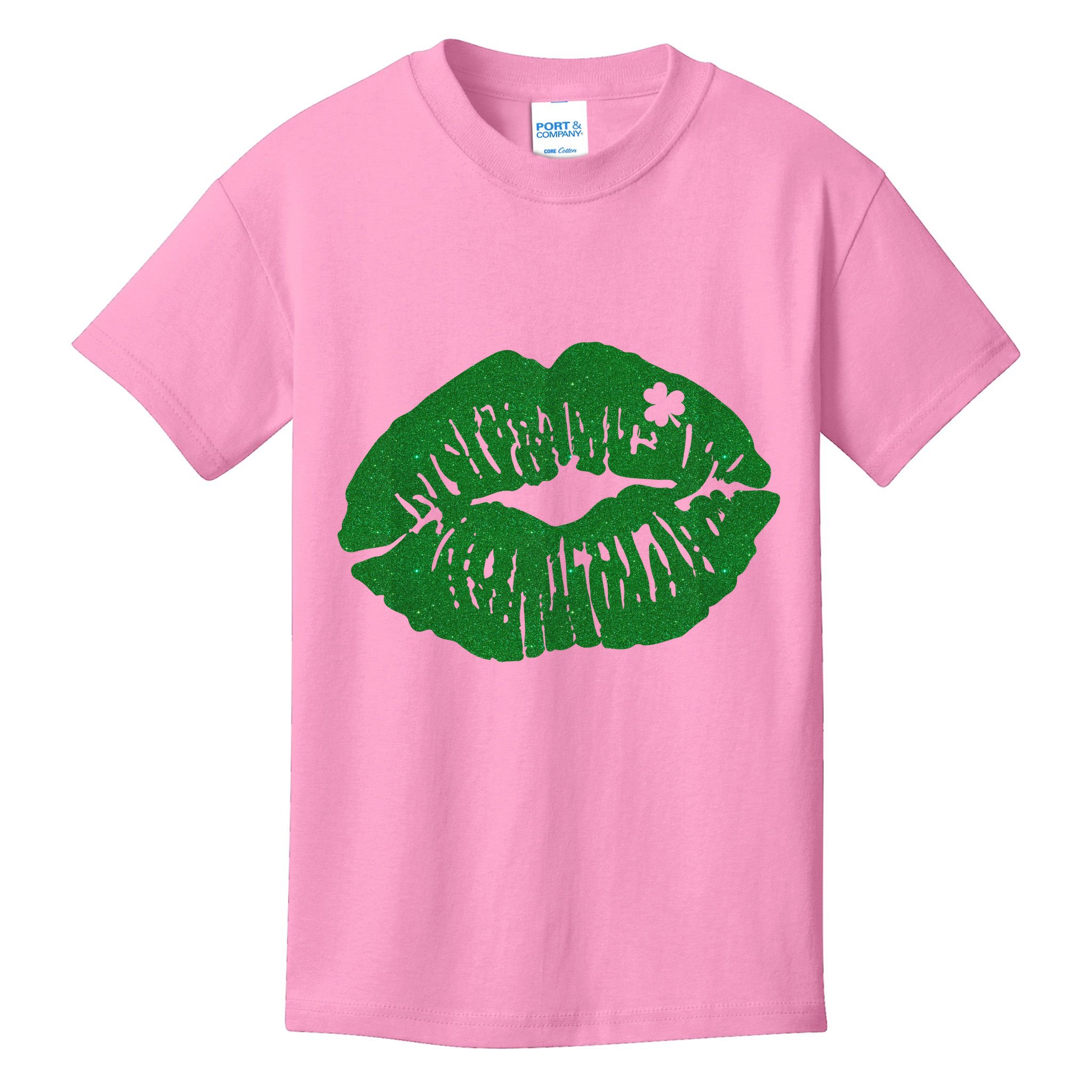 Shamrock Lip St Patricks Day Kids T-Shirt
