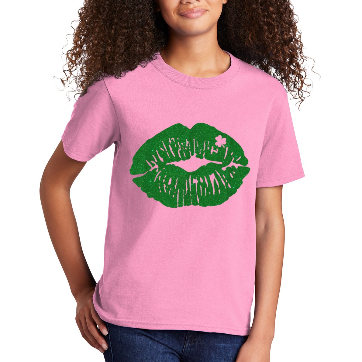 Shamrock Lip St Patricks Day Kids T-Shirt