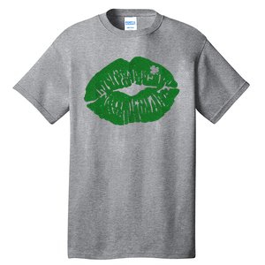 Shamrock Lip St Patricks Day Tall T-Shirt