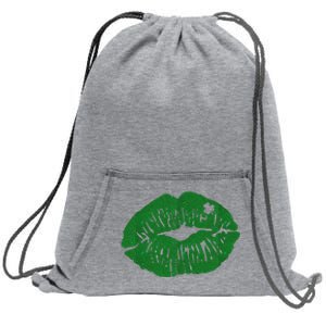 Shamrock Lip St Patricks Day Sweatshirt Cinch Pack Bag