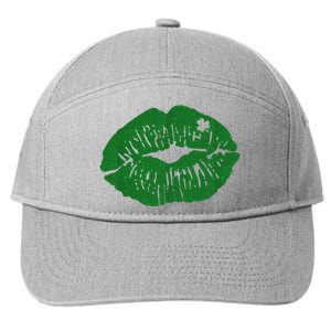 Shamrock Lip St Patricks Day 7-Panel Snapback Hat