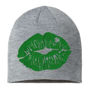 Shamrock Lip St Patricks Day Sustainable Beanie