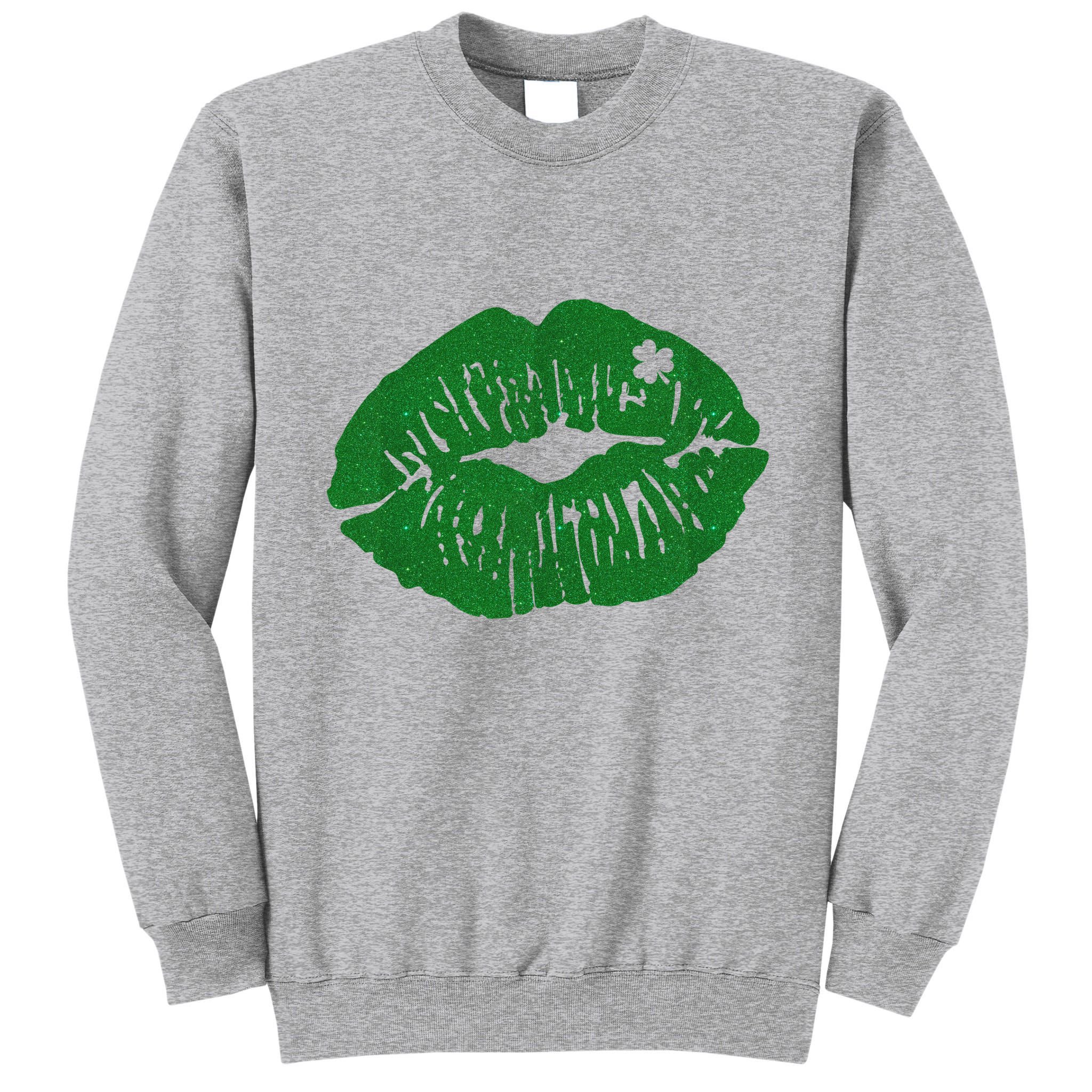 Shamrock Lip St Patricks Day Tall Sweatshirt