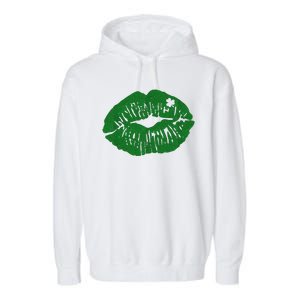 Shamrock Lip St Patricks Day Garment-Dyed Fleece Hoodie