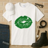 Shamrock Lip St Patricks Day Tall T-Shirt