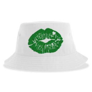 Shamrock Lip St Patricks Day Sustainable Bucket Hat