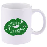 Shamrock Lip St Patricks Day 11oz C Handle Ceramic Mug