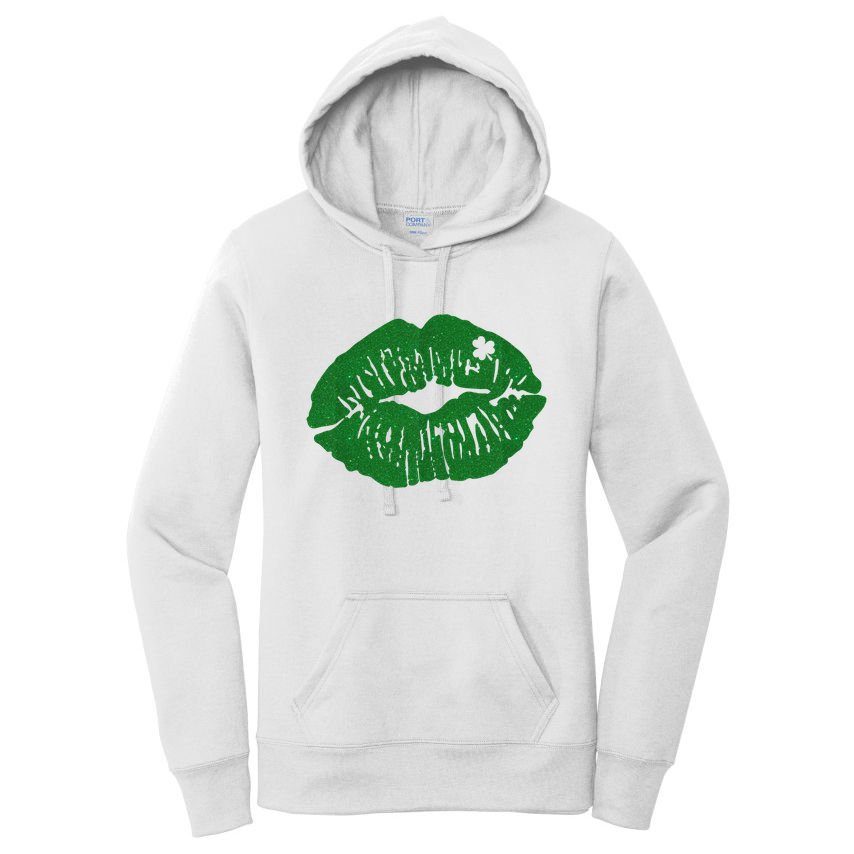 Shamrock Lip St Patricks Day Women's Pullover Hoodie