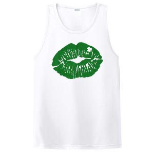 Shamrock Lip St Patricks Day PosiCharge Competitor Tank