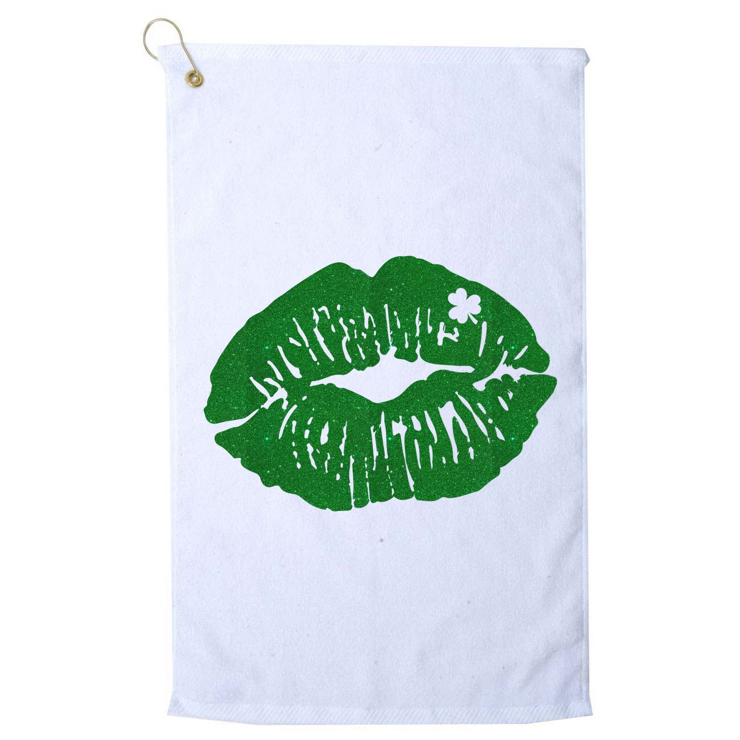 Shamrock Lip St Patricks Day Golf Towel