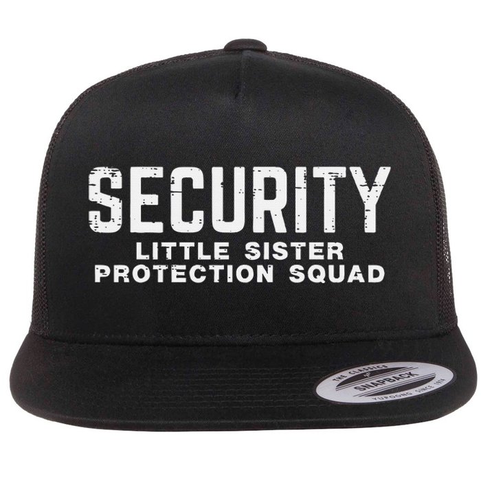 Security Little Sister Protection Squad Flat Bill Trucker Hat