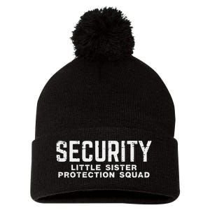 Security Little Sister Protection Squad Pom Pom 12in Knit Beanie