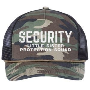 Security Little Sister Protection Squad Retro Rope Trucker Hat Cap