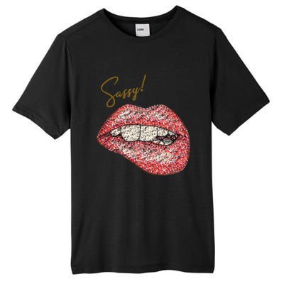 Sassy Lips Sexy Girl Graphic Sexy Lips Biting Tall Fusion ChromaSoft Performance T-Shirt