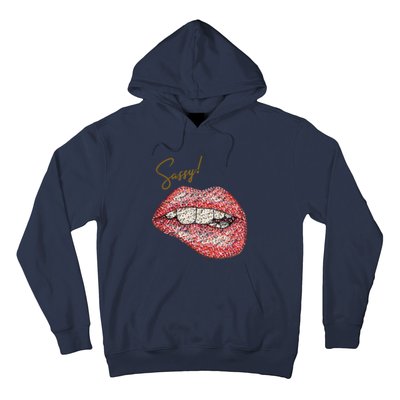 Sassy Lips Sexy Girl Graphic Sexy Lips Biting Hoodie