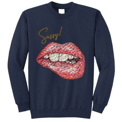 Sassy Lips Sexy Girl Graphic Sexy Lips Biting Sweatshirt