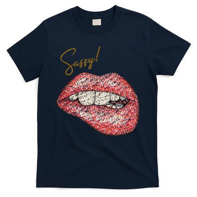 Sassy Lips Sexy Girl Graphic Sexy Lips Biting T-Shirt